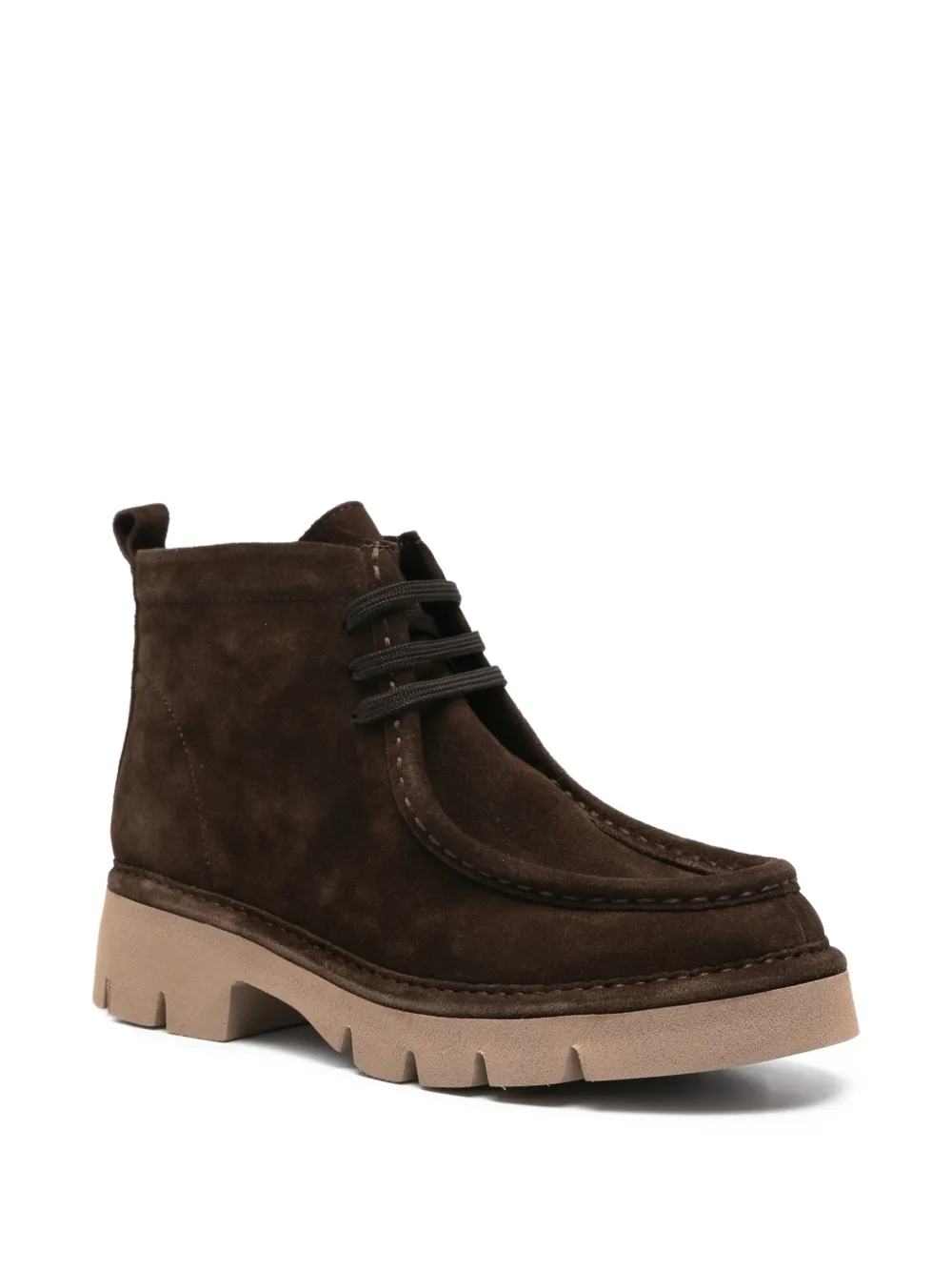 SERGIO MORETTI FIRENZE lace-up suede ankle boots Bruin