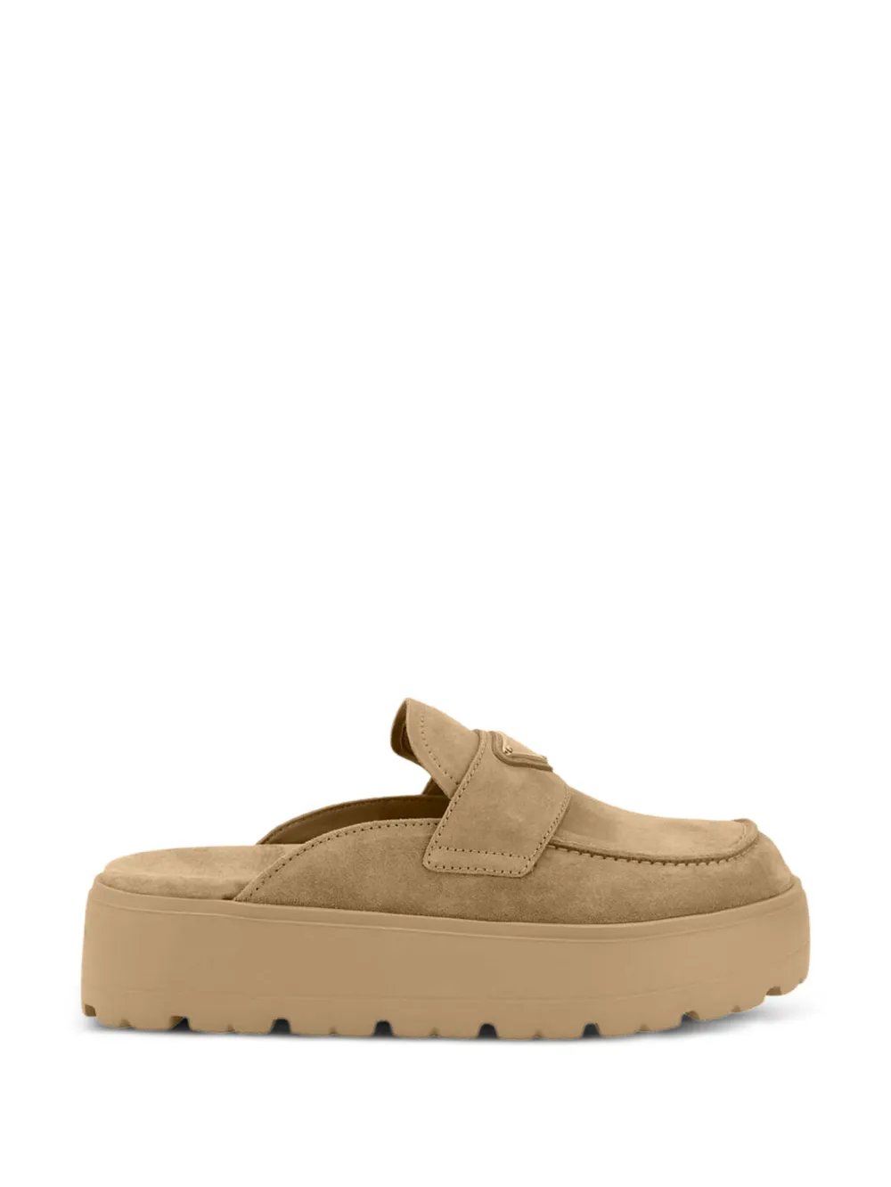 Prada triangle-logo mules Beige