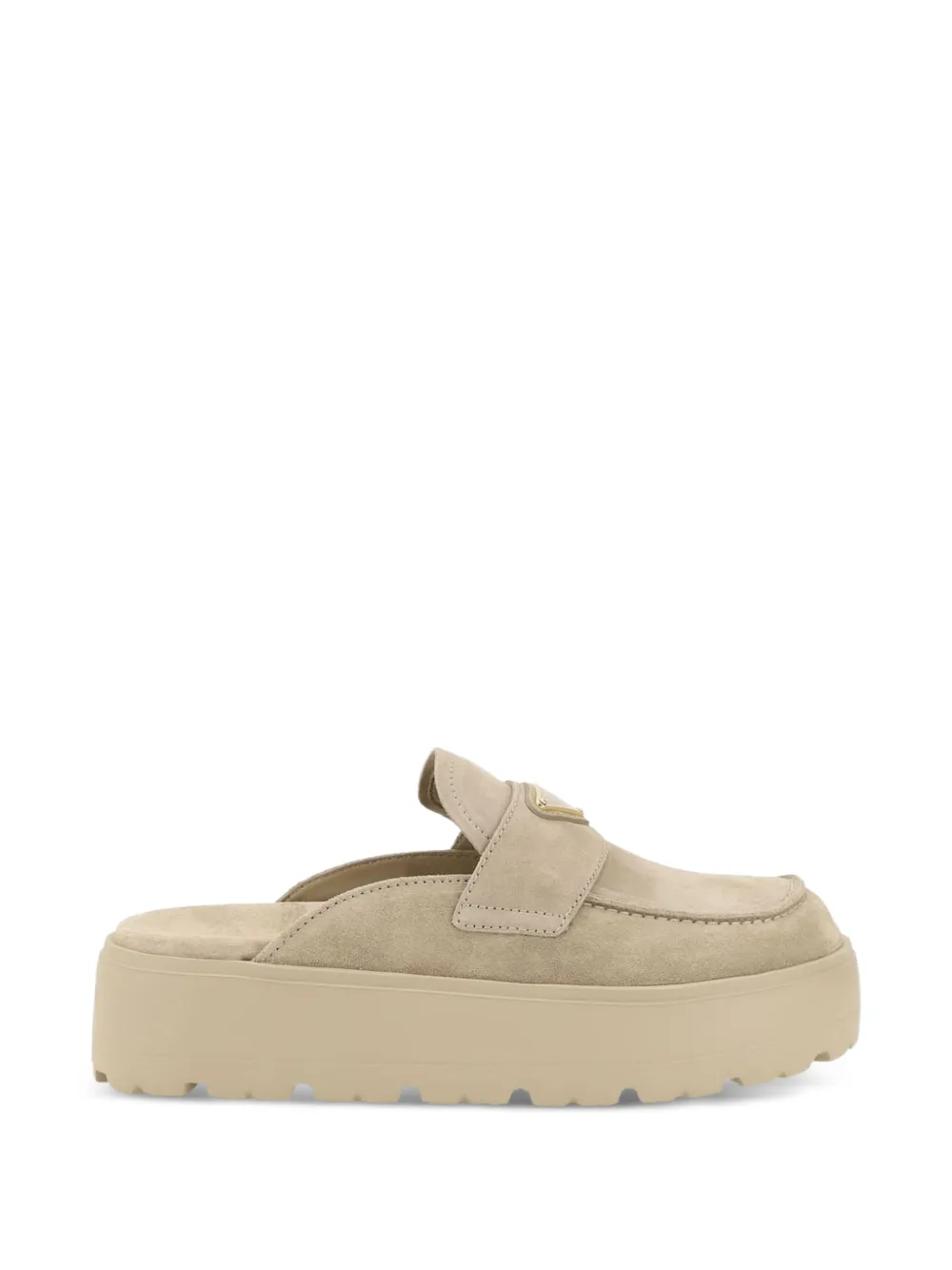 Prada triangle-logo mules Beige