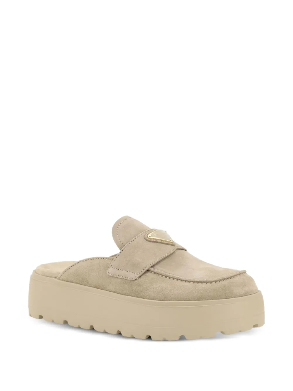 Prada triangle-logo mules Beige