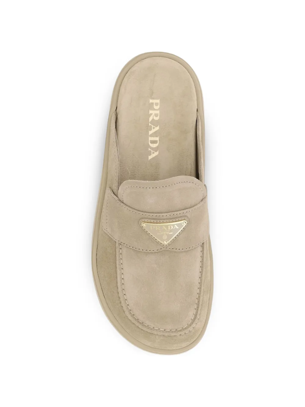 Prada triangle-logo mules Beige