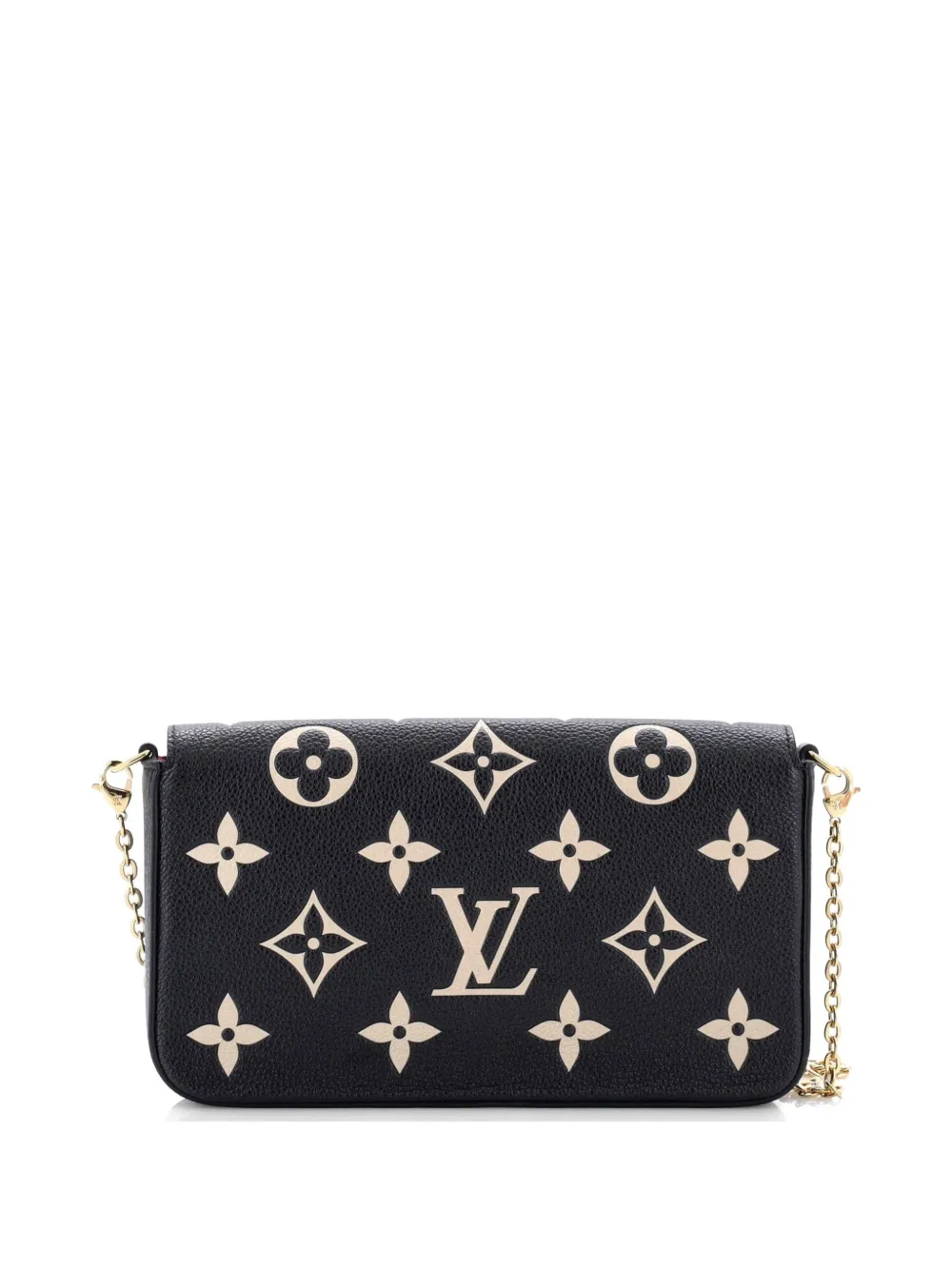  Louis Vuitton Pre-owned Borsa A Tracolla Felicie Pochette In Pelle Empreinte Monogram Giant Bicolore - Nero 