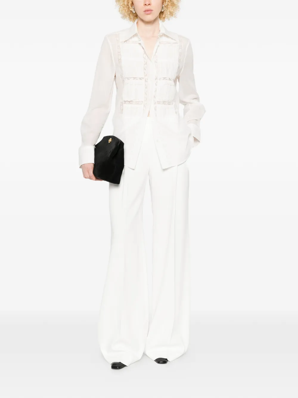 Ermanno Scervino Shirt met kanten detail Wit