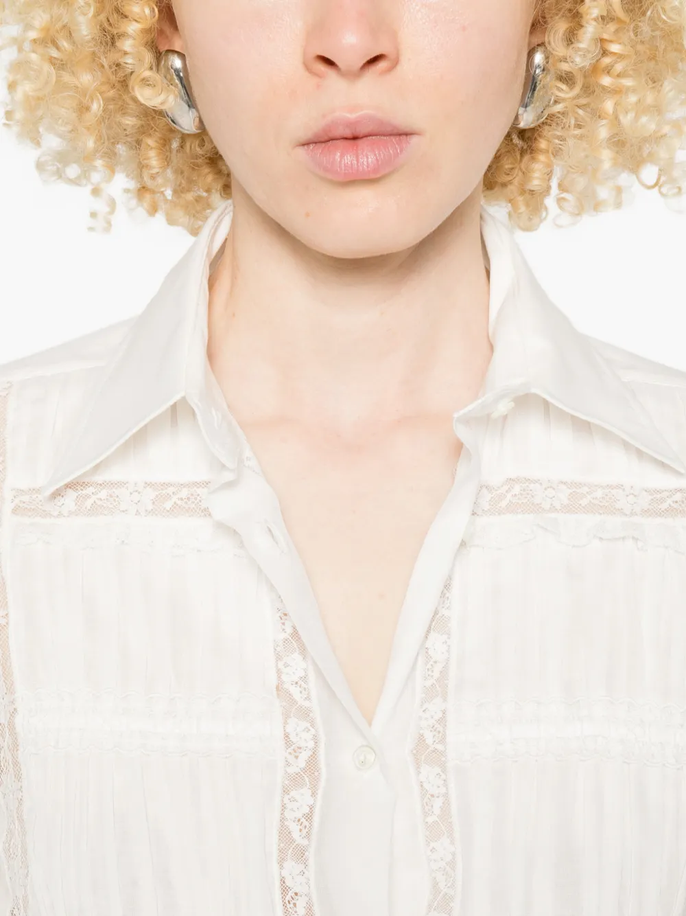 Ermanno Scervino Shirt met kanten detail Wit
