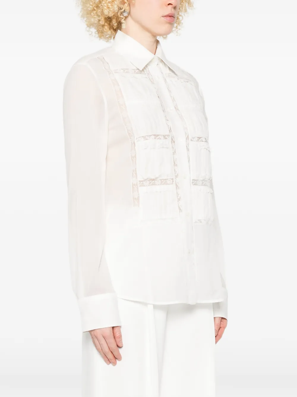 Ermanno Scervino Shirt met kanten detail Wit