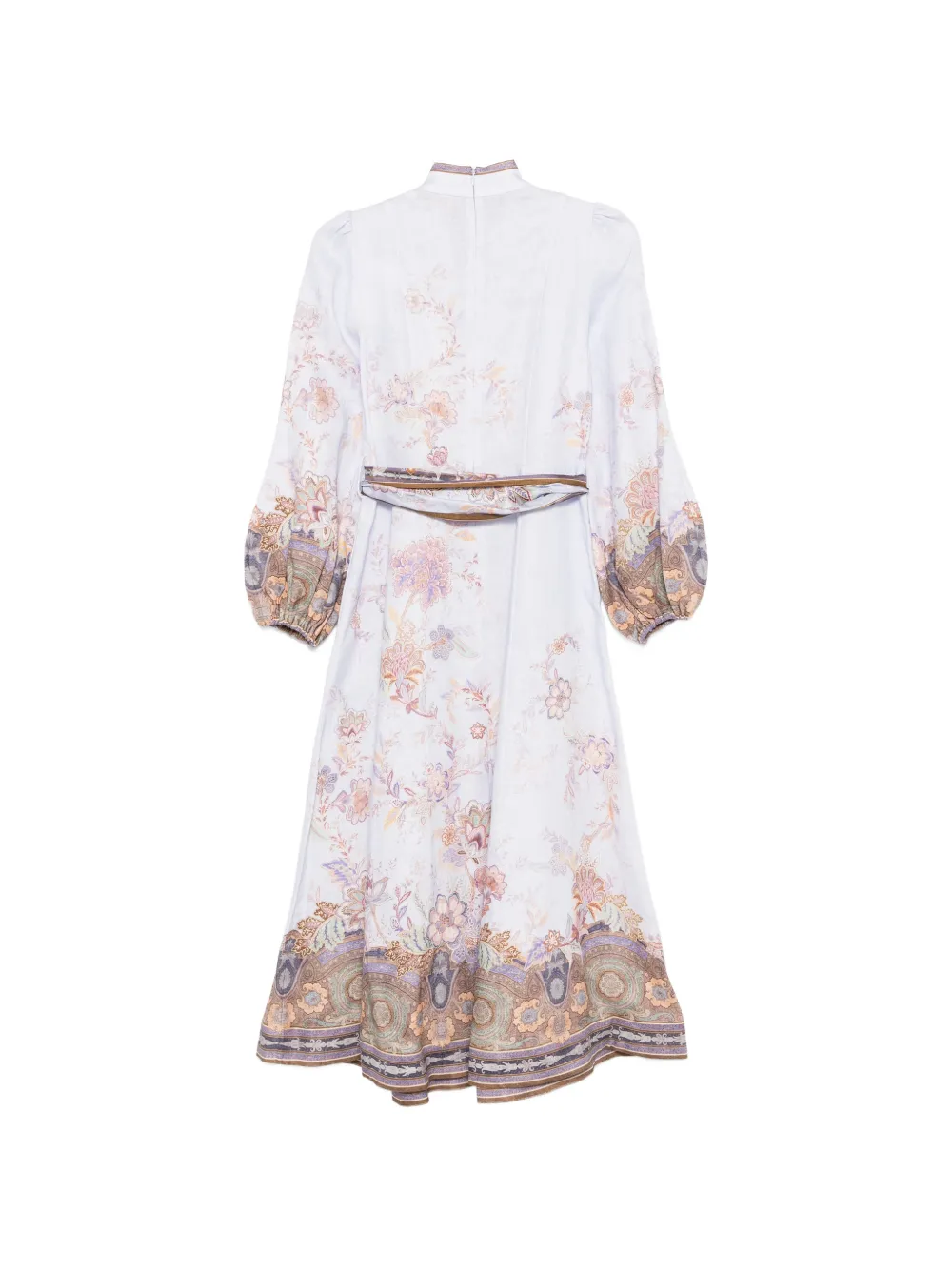 ZIMMERMANN Luna linnen maxi-jurk met bloemenprint Blauw