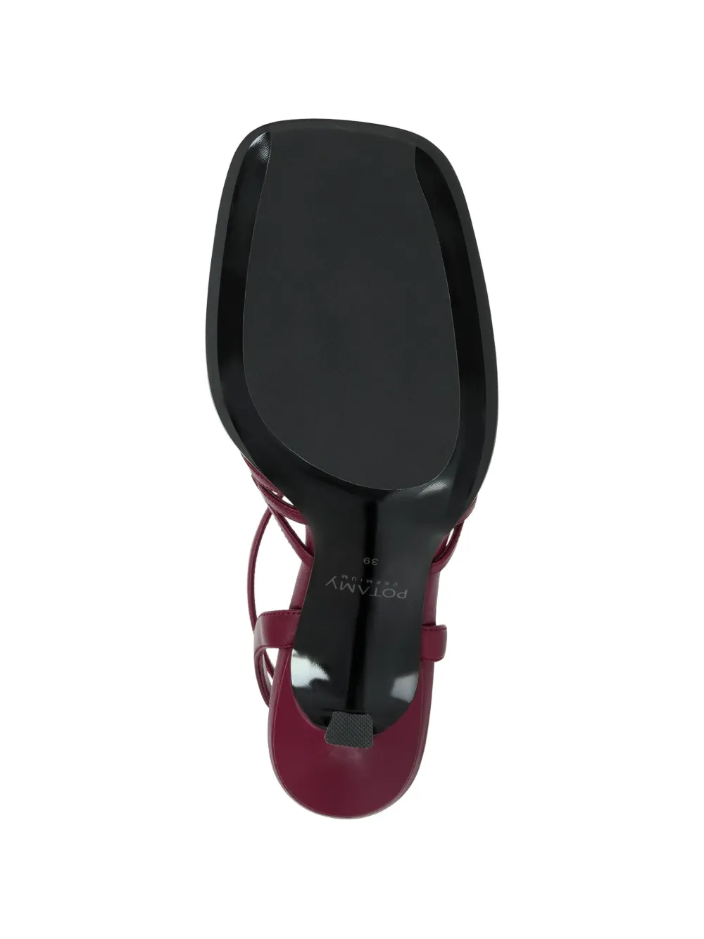 POTAMY Gekooide leren pumps met T-bandje Roze