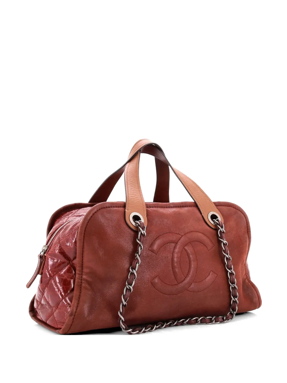 CHANEL Pre-Owned In the Mix Timeless Bowler Bag Iridescent Calfskin and Quilted Glazed Calfskin Large handbag - Marrone