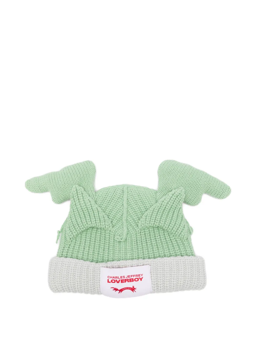 Charles Jeffrey Loverboy chunky wing-detail beanie hat - Verde
