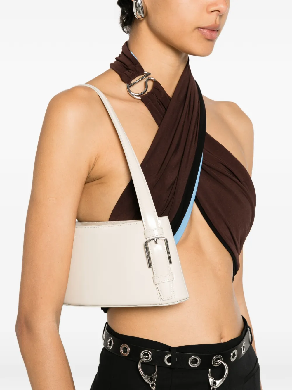 Coperni Ergonomic schoudertas met gespdetail Beige