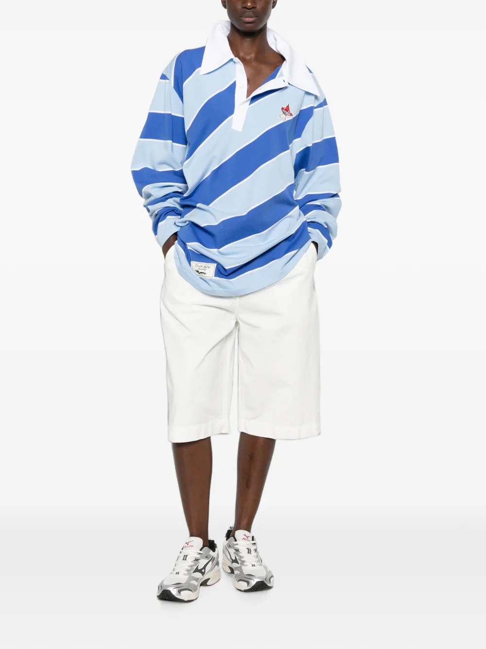 Charles Jeffrey Loverboy Gestreept poloshirt Blauw