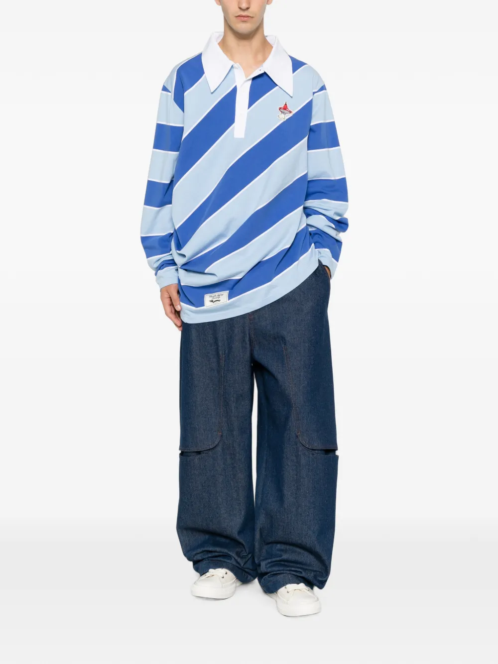 Charles Jeffrey Loverboy Gestreept poloshirt Blauw