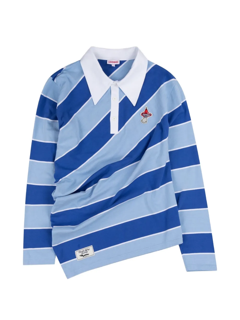 Charles Jeffrey Lover Gestreept poloshirt Blauw