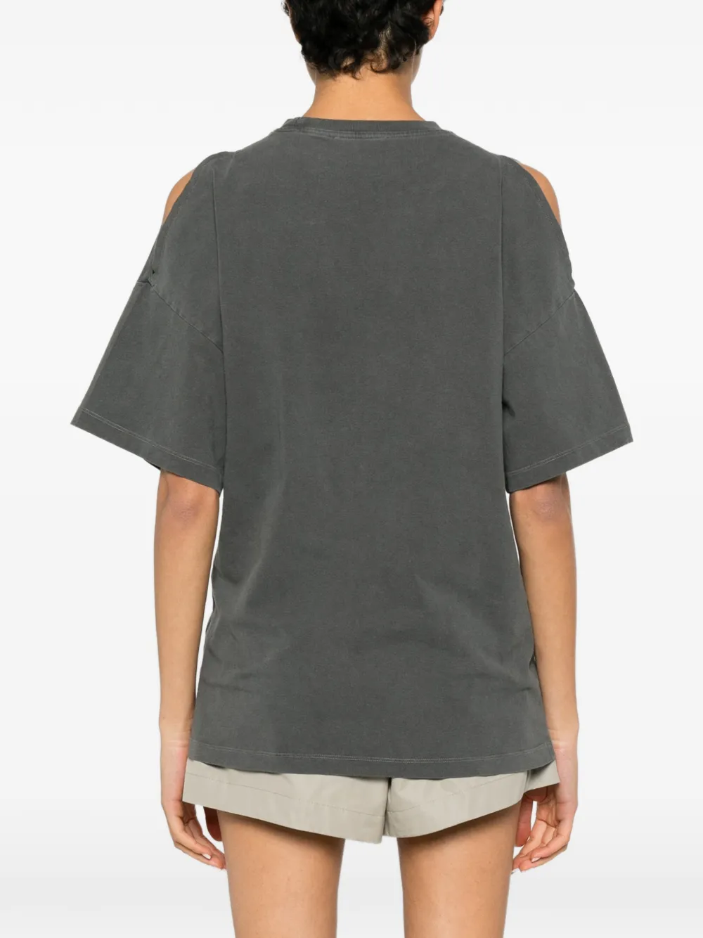 Coperni T-shirt met open schouders Grijs