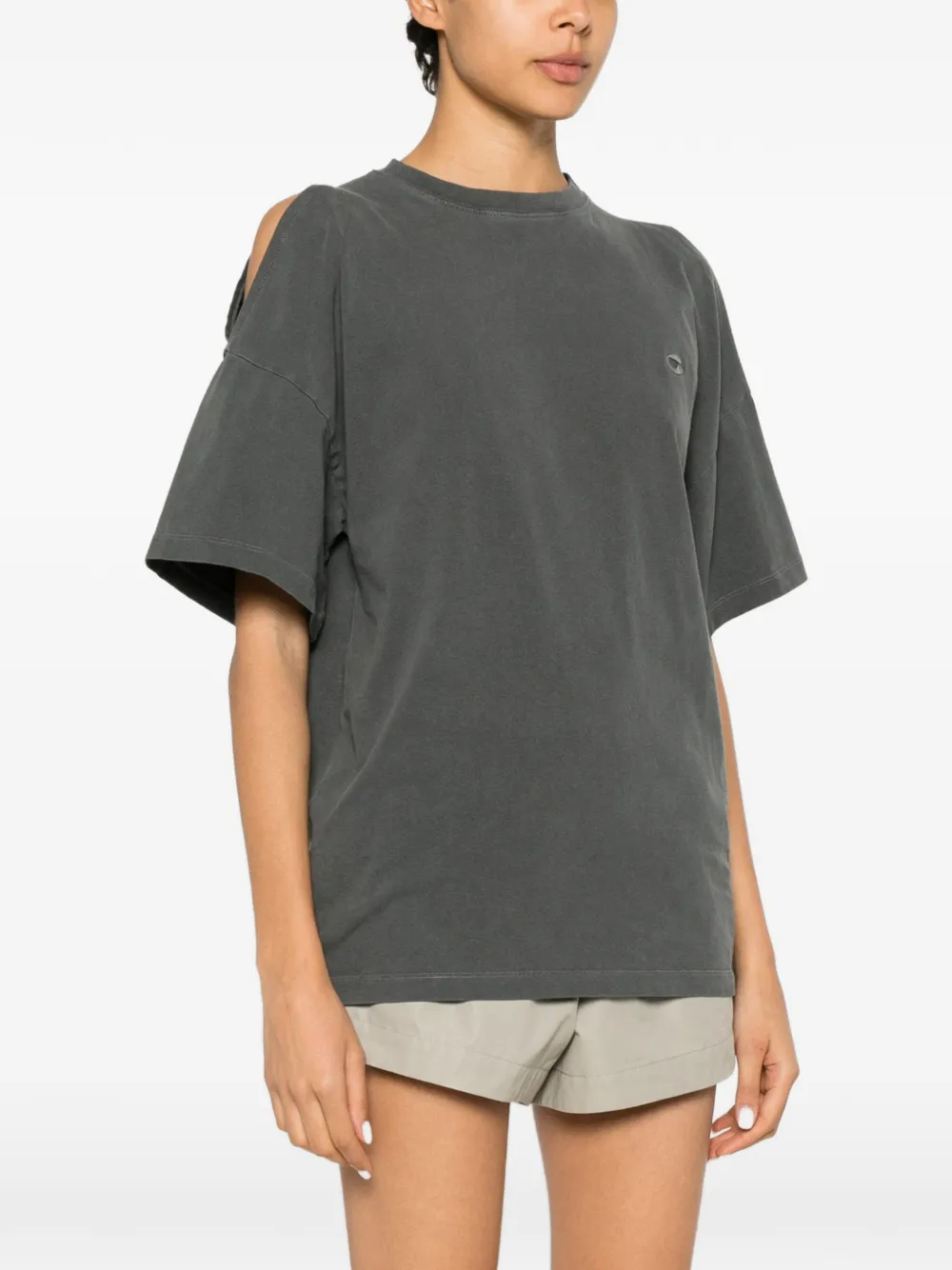 Coperni T-shirt met open schouders Grijs
