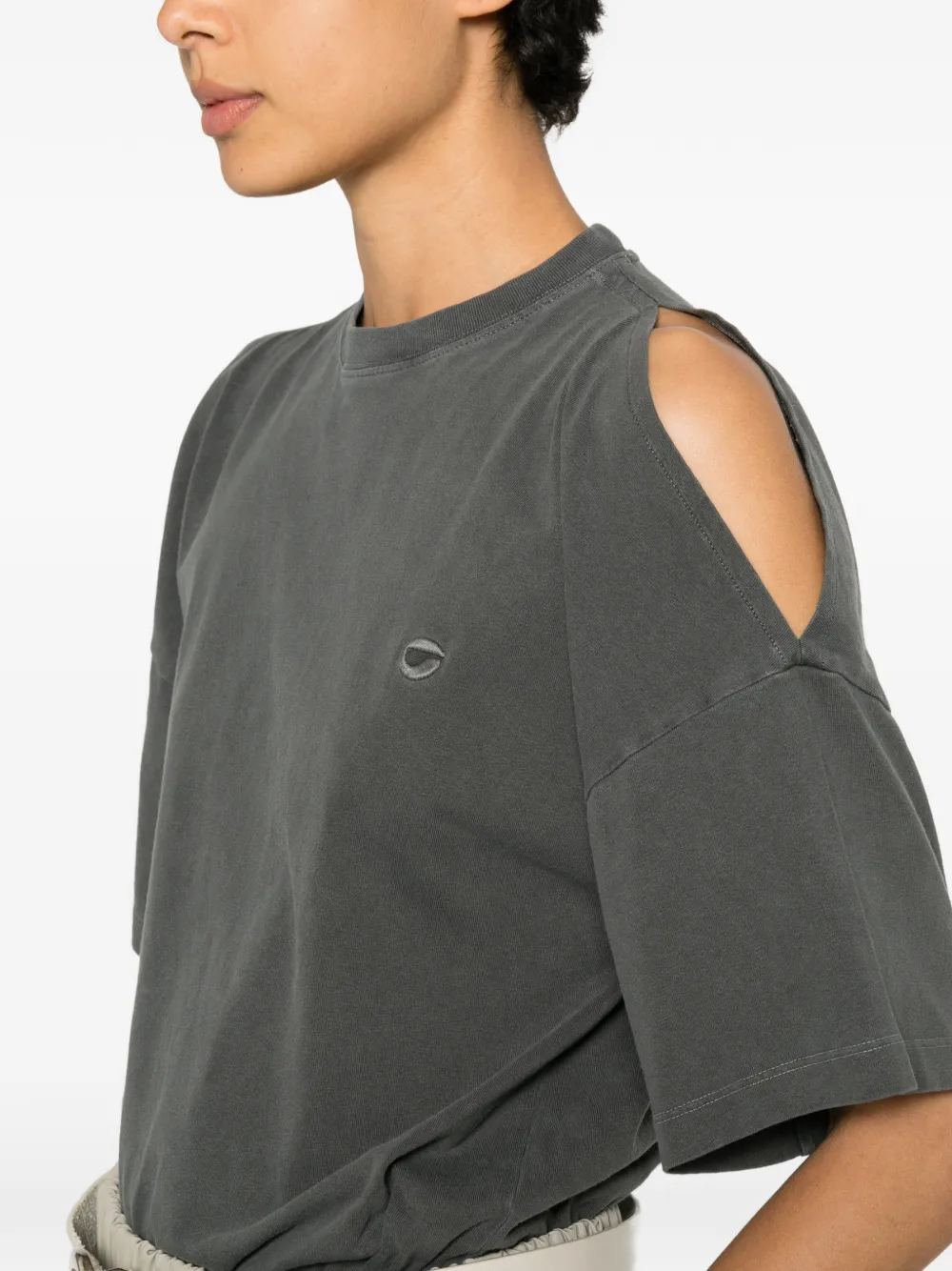 Coperni T-shirt met open schouders Grijs