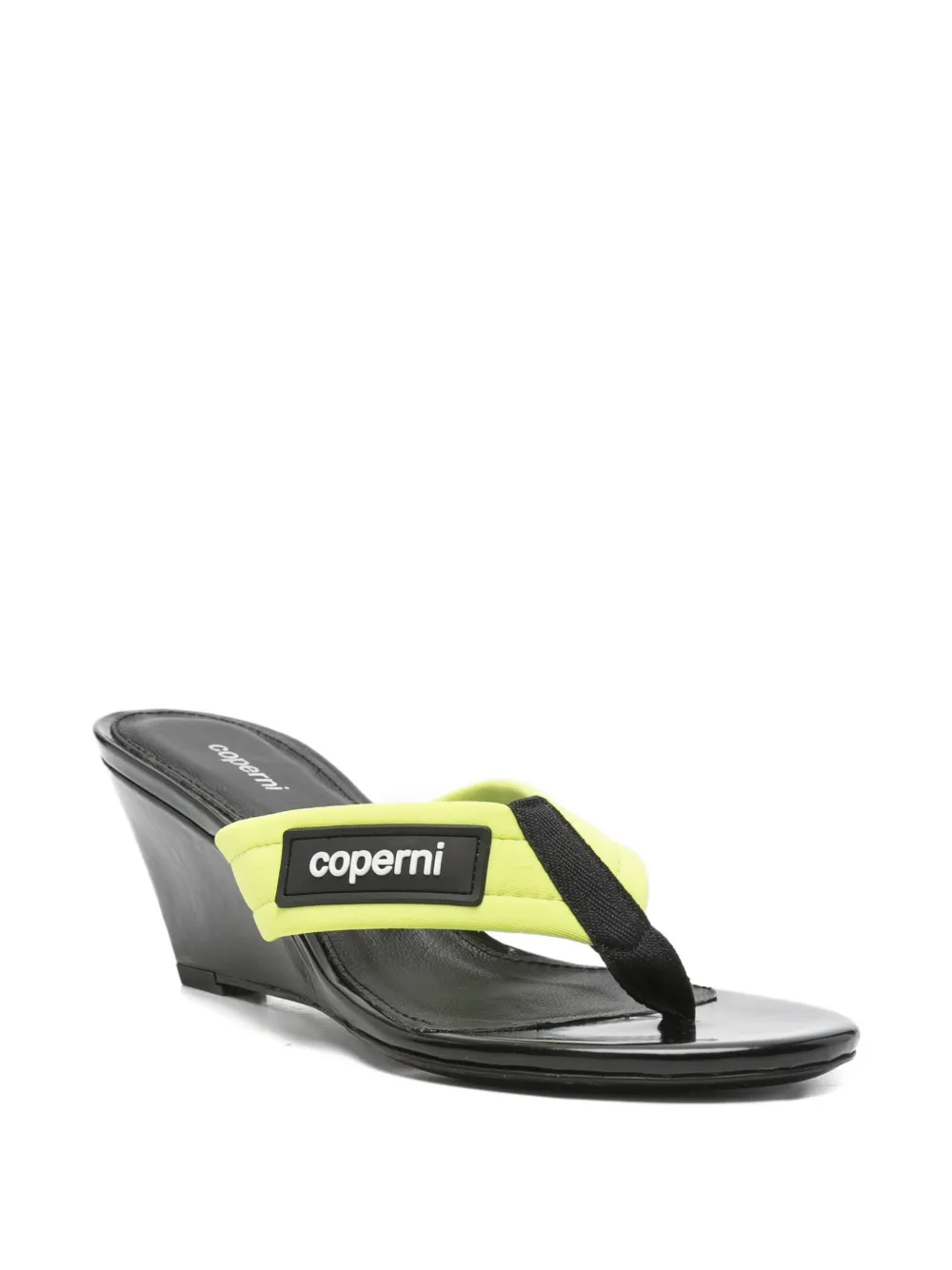 Coperni logo-patch wedge sandals Groen