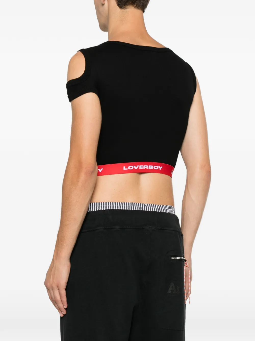 Charles Jeffrey Loverboy T-shirt met logoband Zwart