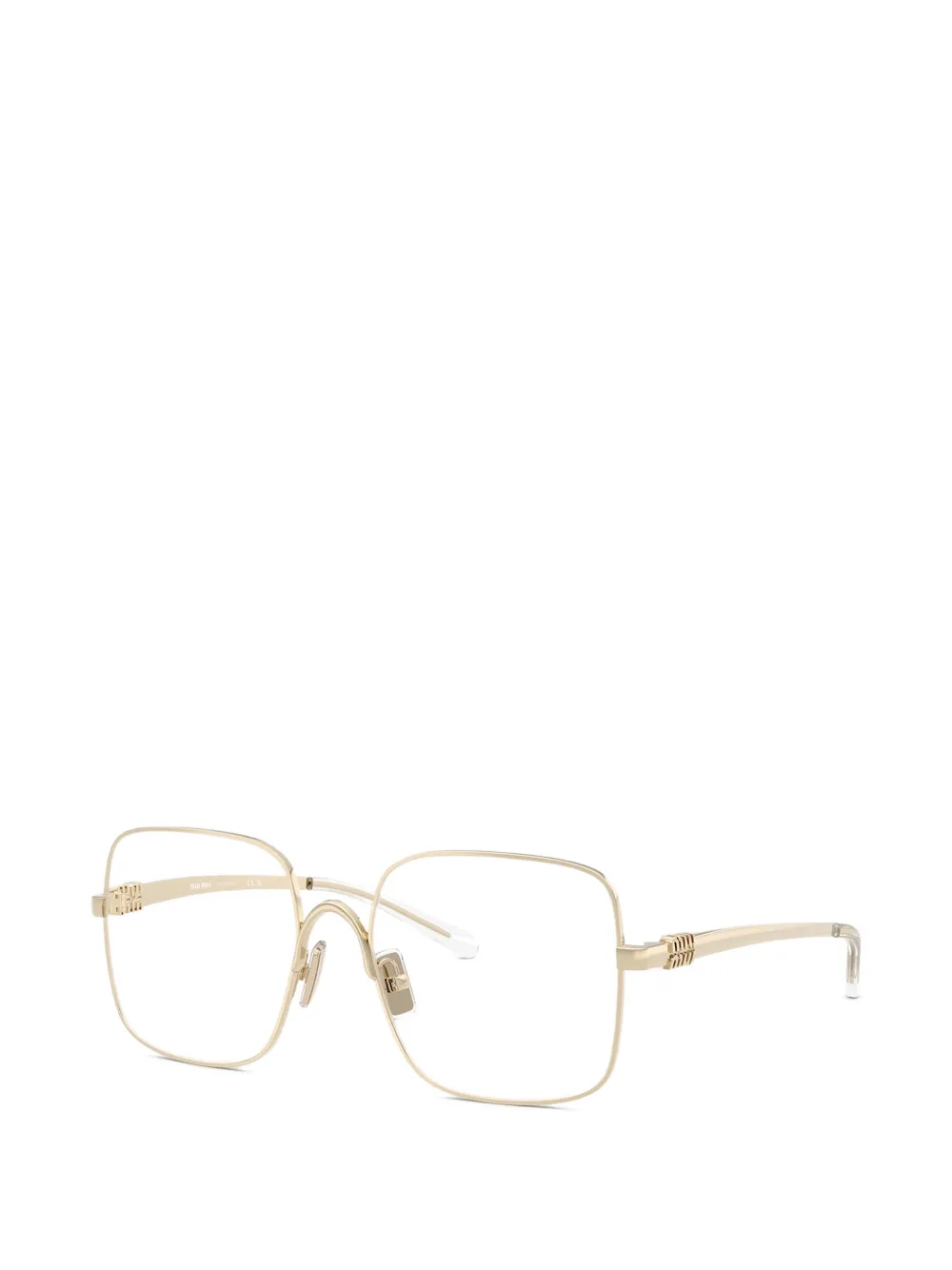 Miu Miu Square-frame Glasses In Gold