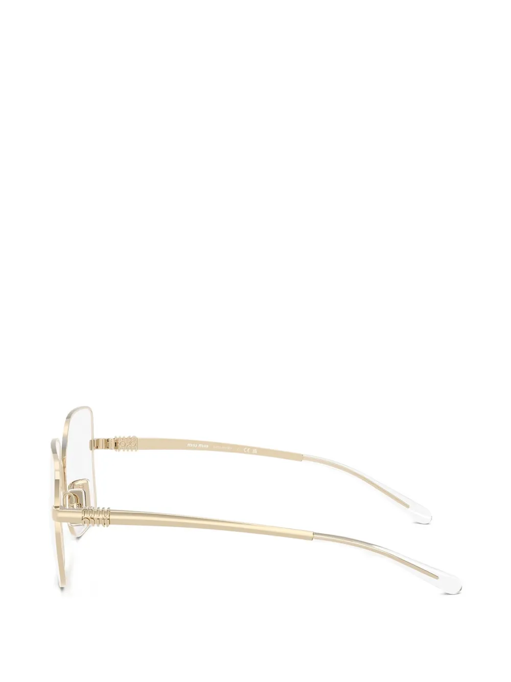 Miu Miu Square-frame Glasses In Gold