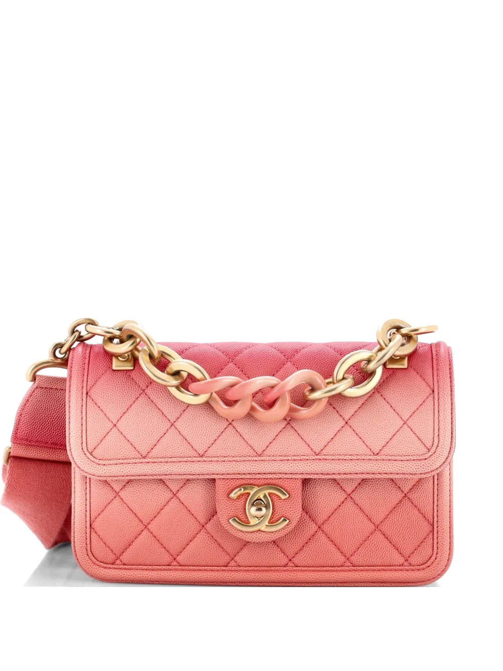CHANEL Pre-Owned Sunset On The Sea Flap Bag Quilted Caviar Small shoulder bag - Pink