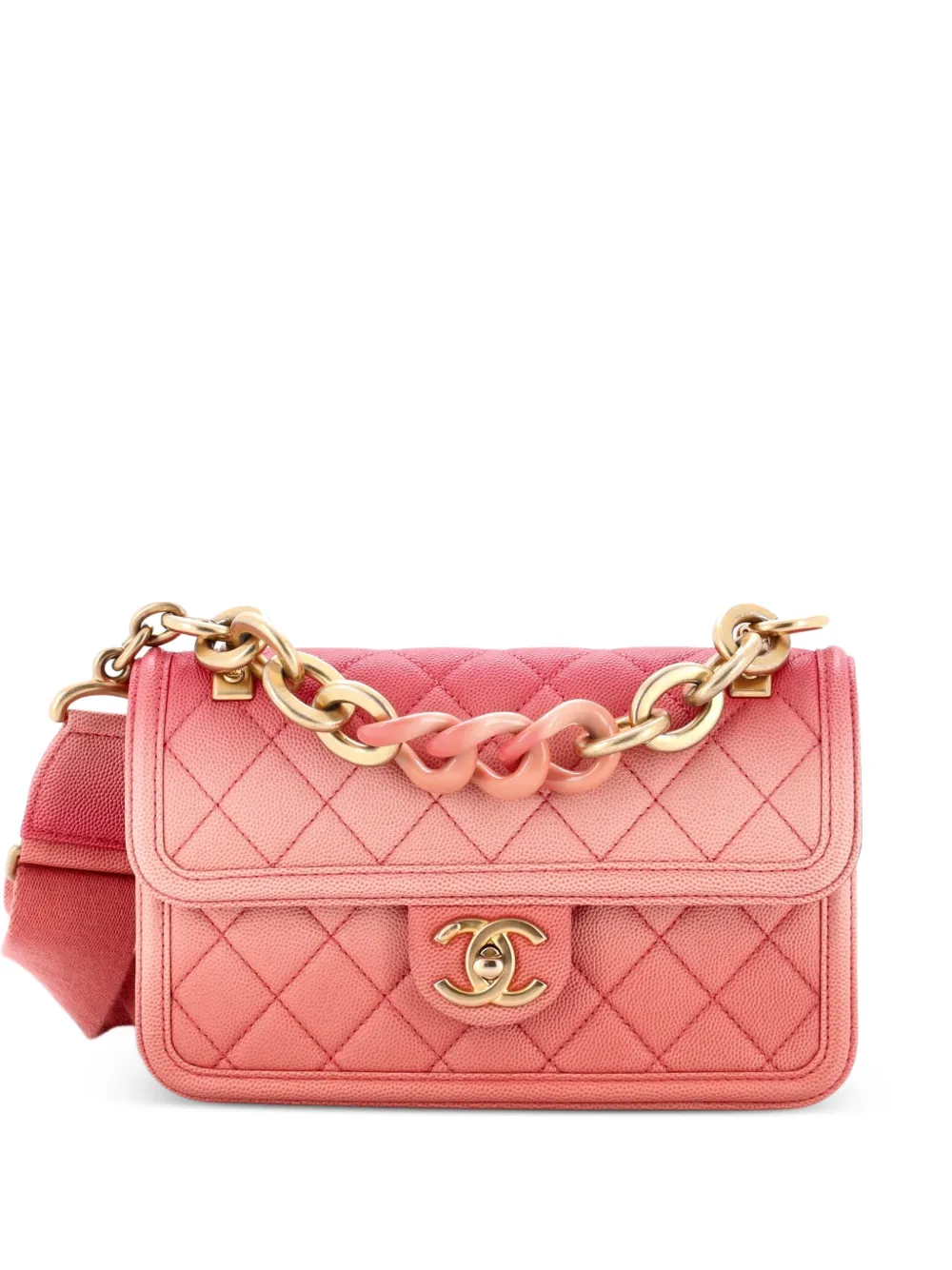 CHANEL Pre-Owned Sunset On The Sea Flap Bag Quilted Caviar Small shoulder bag - Rosa