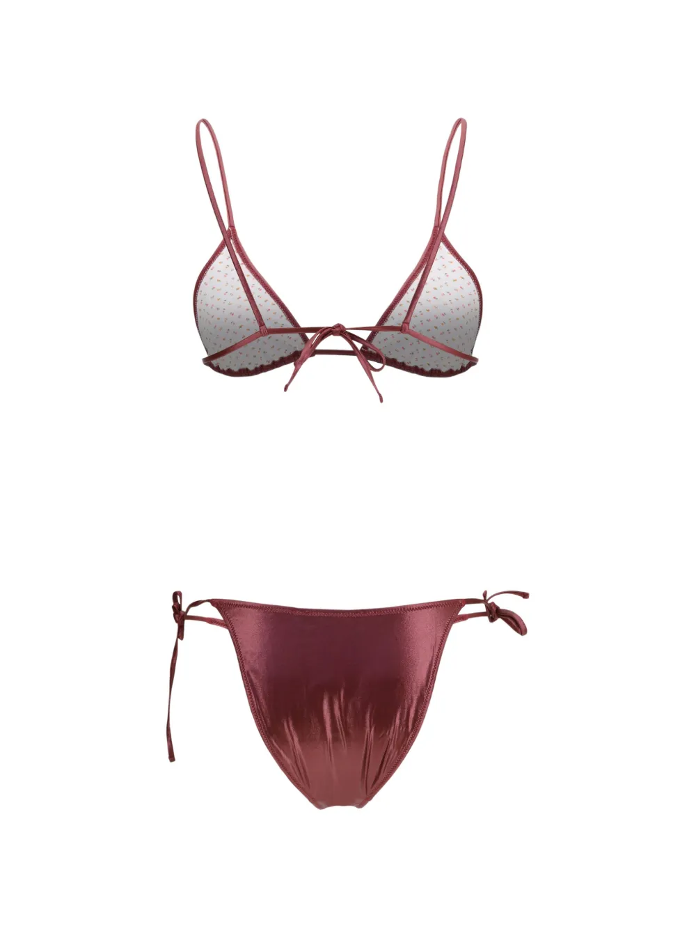 Kristina Ti Gestrikte bikini Rood