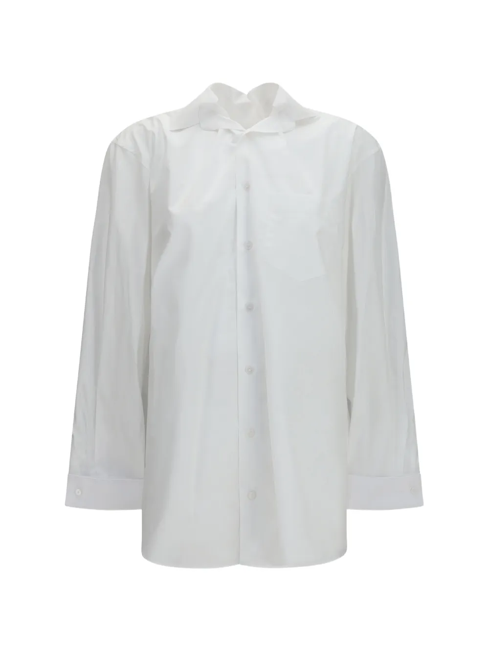 ALAINPAUL elasticated-collar shirt - Bianco