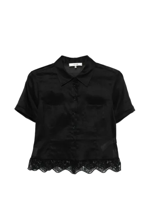 FRAME Seaside lace-trim short-sleeve shirt