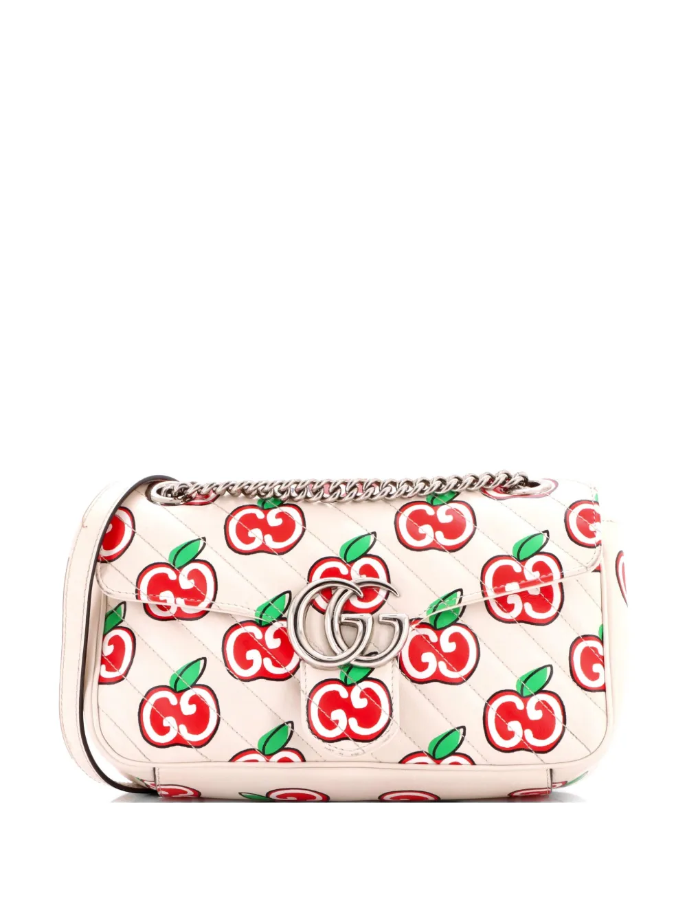 Gucci Pre-Owned GG Marmont Flap Bag Printed Diagonal Quilted Leather Small shoulder bag - Toni neutri
