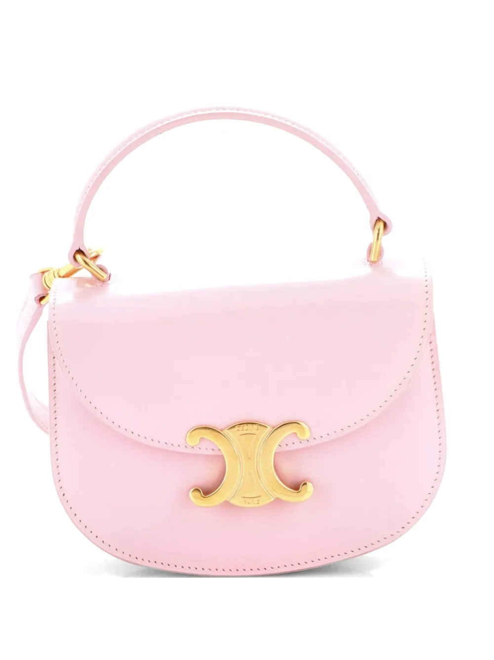 Celine Pre-Owned Triomphe Besace Clea Top Handle Flap Bag Leather Mini satchel - Rosa