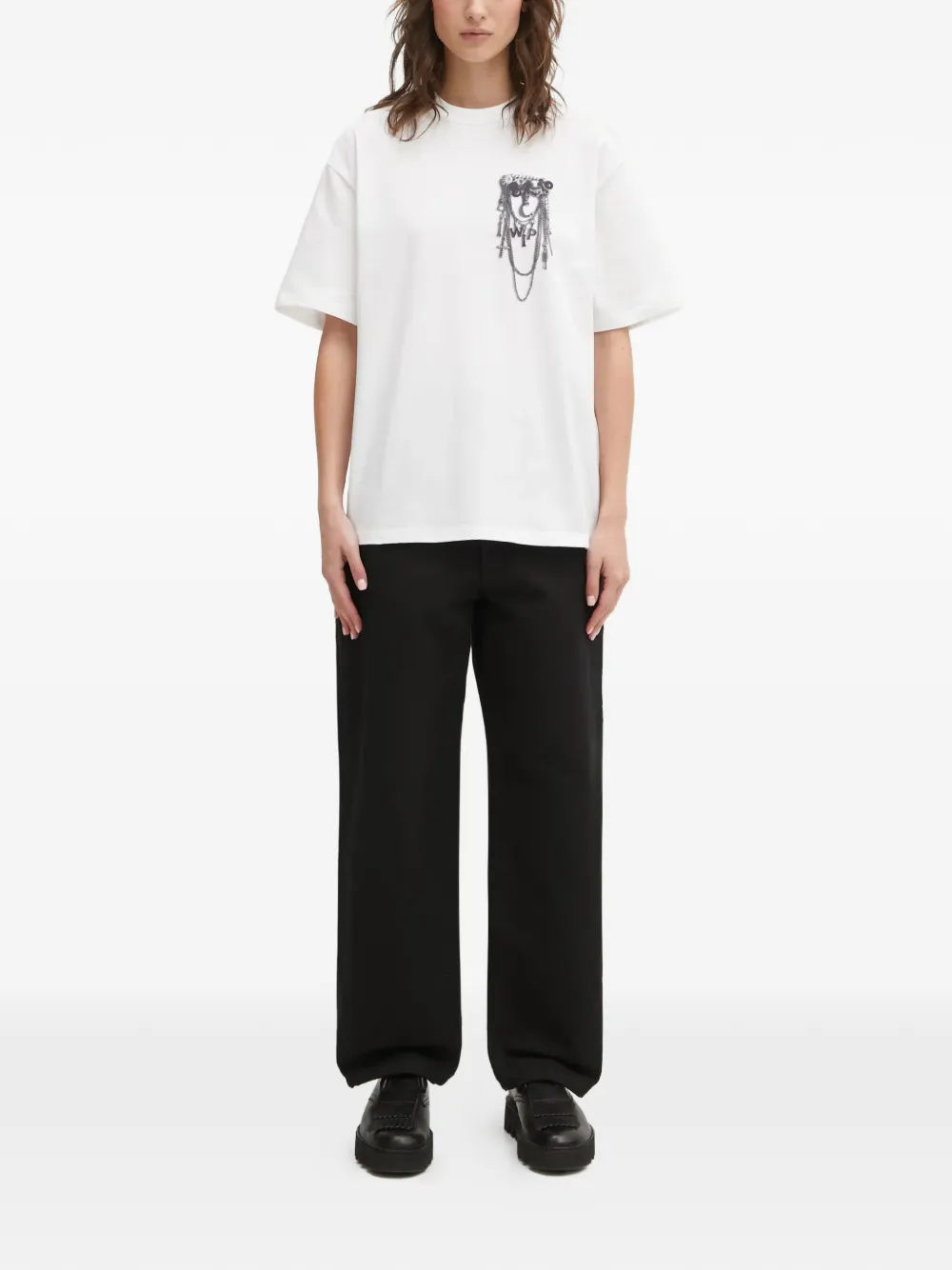 Carhartt WIP S S T-shirt met omgekeerde bedel Wit