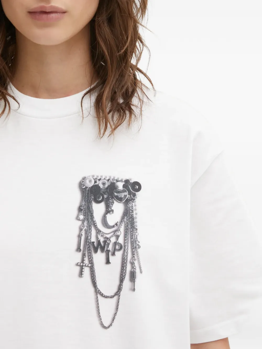 Carhartt WIP S S T-shirt met omgekeerde bedel Wit