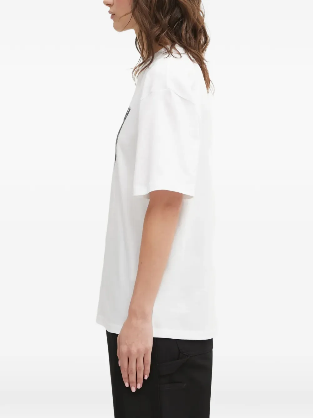 Carhartt WIP S S T-shirt met omgekeerde bedel Wit