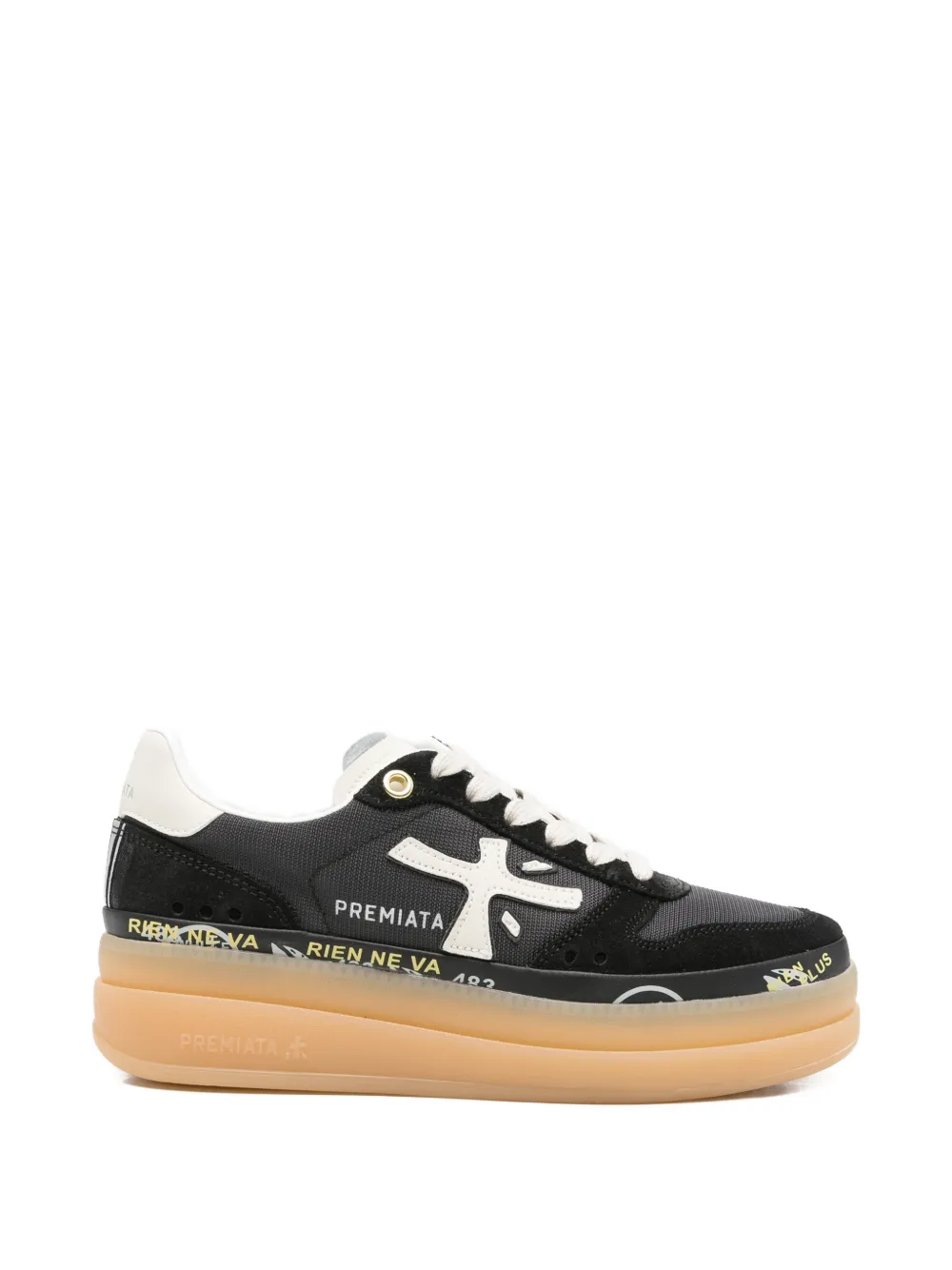 Premiata Micol logo-patch sneakers - Nero