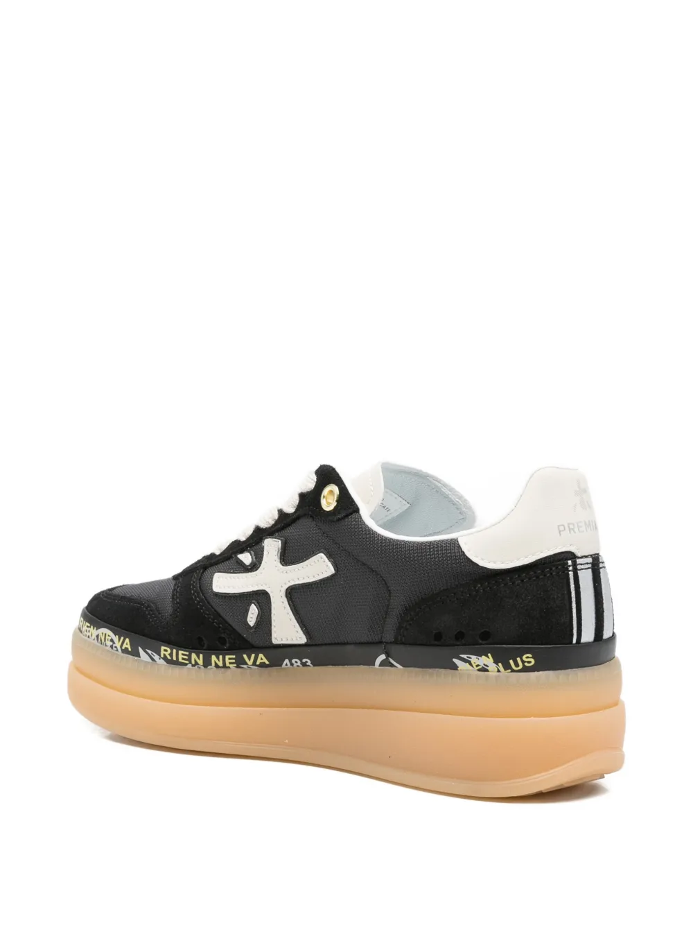Premiata Micol logo-patch sneakers Zwart