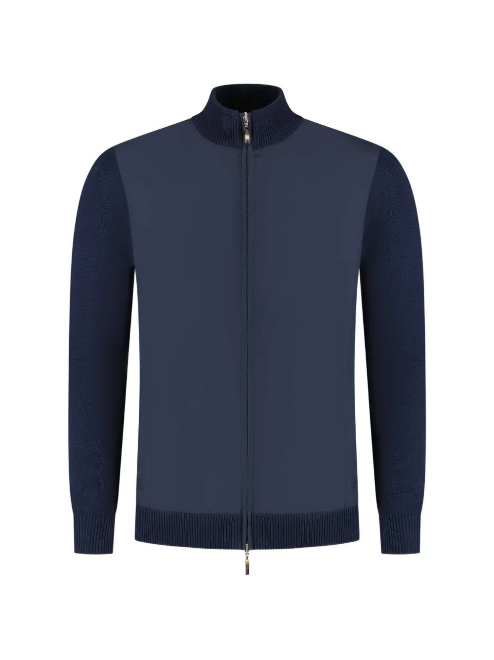 Doriani Cashmere zip-up panelled jacket - Blue