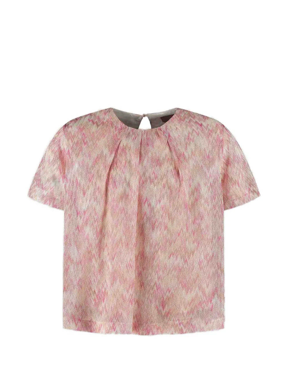 Missoni Kids' Zigzag Short-sleeve Top In Neutral