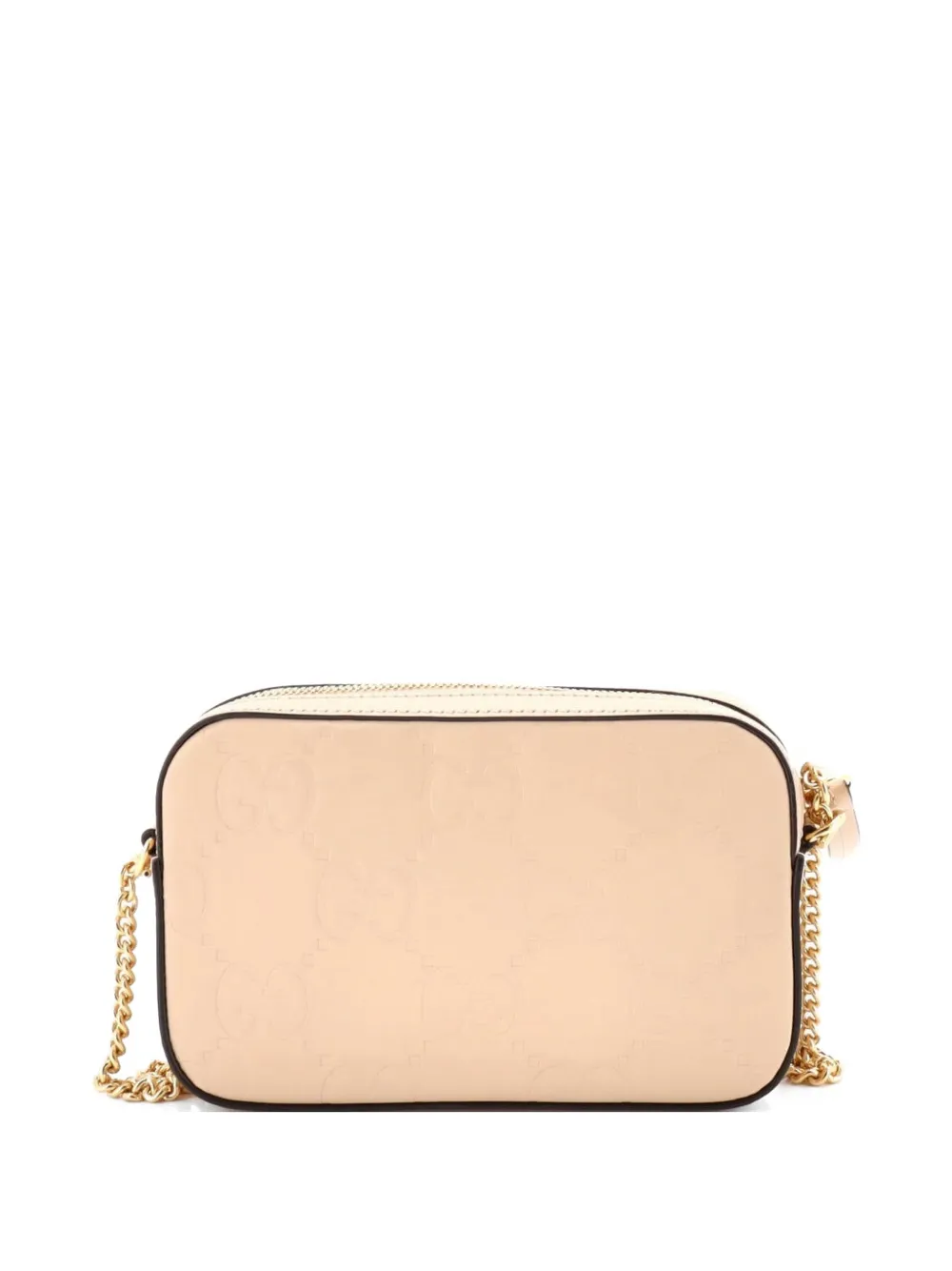  Gucci Pre-owned Bolso De Hombro Front Pocket Chain Jumbo Supermini De Piel Con Gg En Relieve - Neutro 