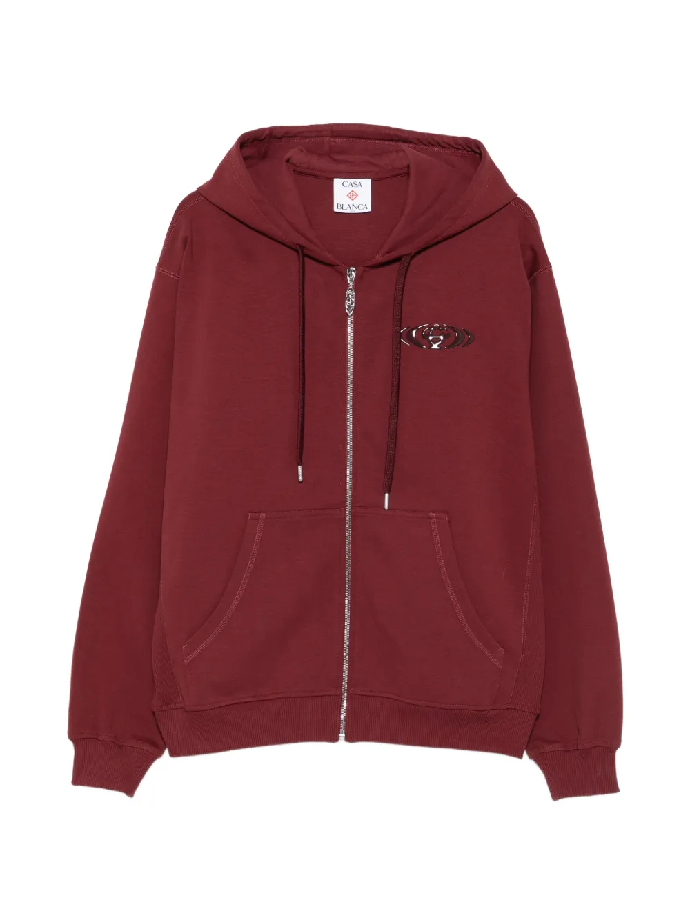 Casablanca logo-patch zip hoodie - Rot