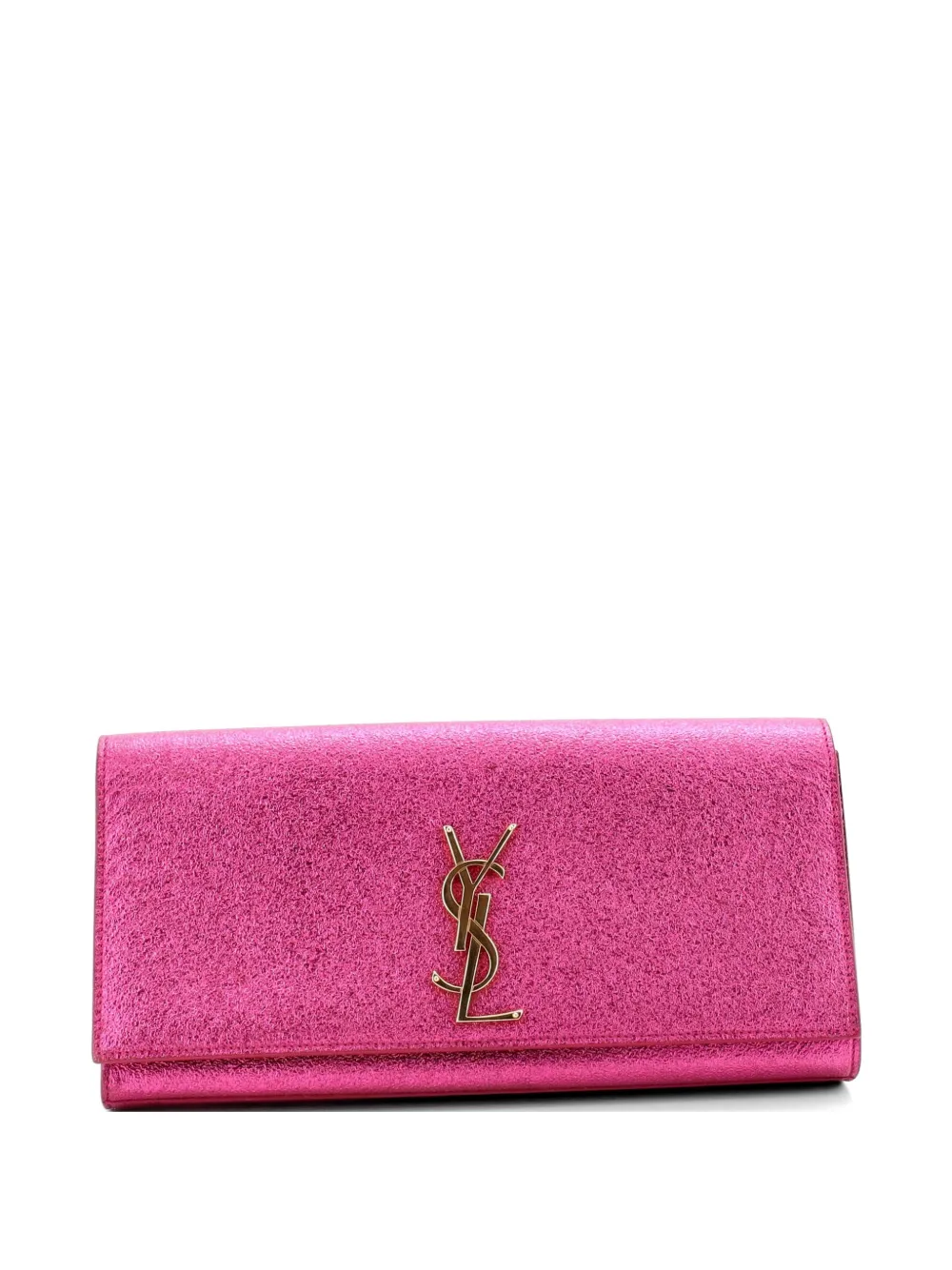 Saint Laurent Pre-Owned Classic Monogram Metallic Calfskin Long clutch bag - Rosa