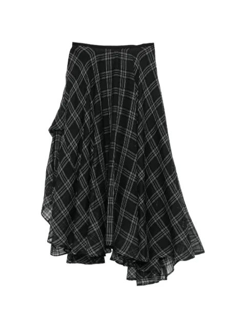 Marc Le Bihan check-pattern asymmetric skirt