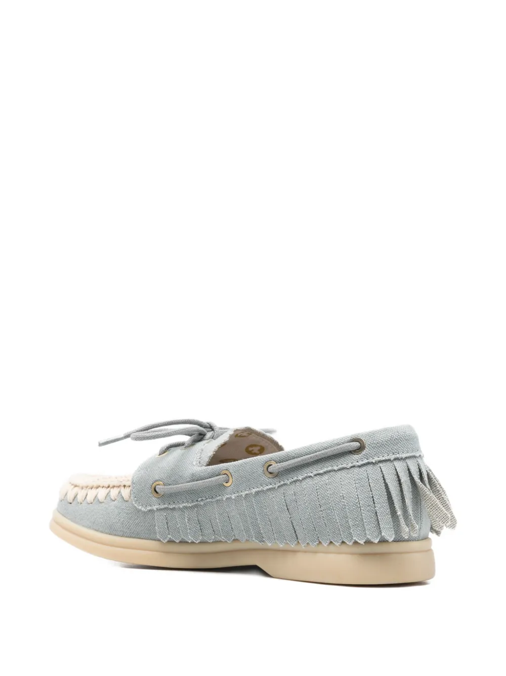 Mou Loafers met ronde neus en veters Blauw