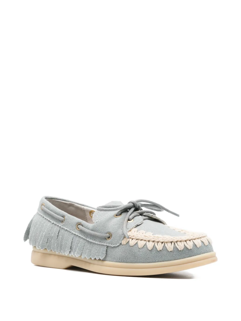 Mou Loafers met ronde neus en veters Blauw