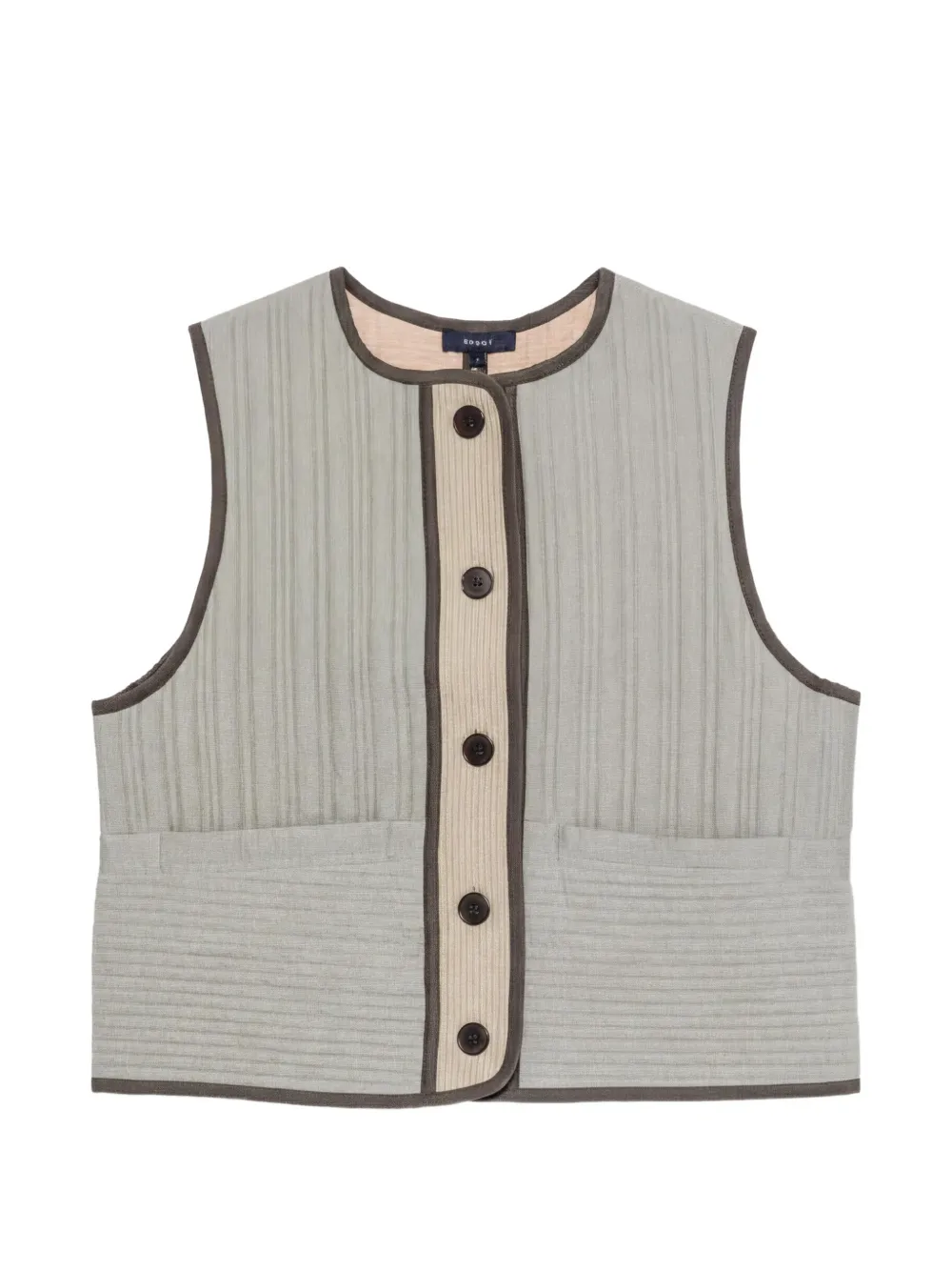 Soeur Hima quilted contrast-trim gilet - Grigio