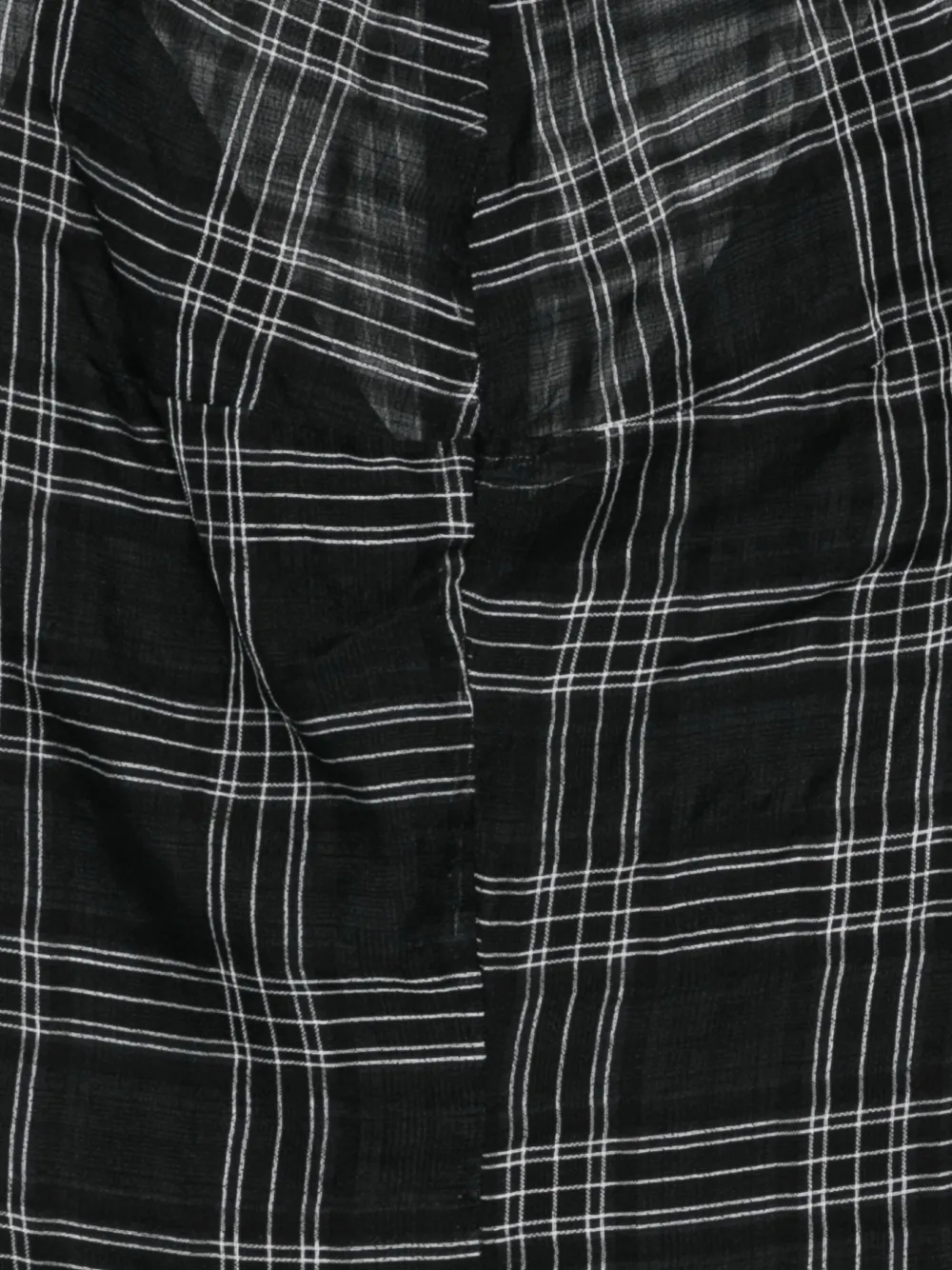 Marc Le Bihan Geruite doorzichtige blouse Zwart