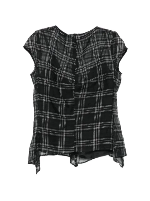 Marc Le Bihan check-pattern sheer blouse