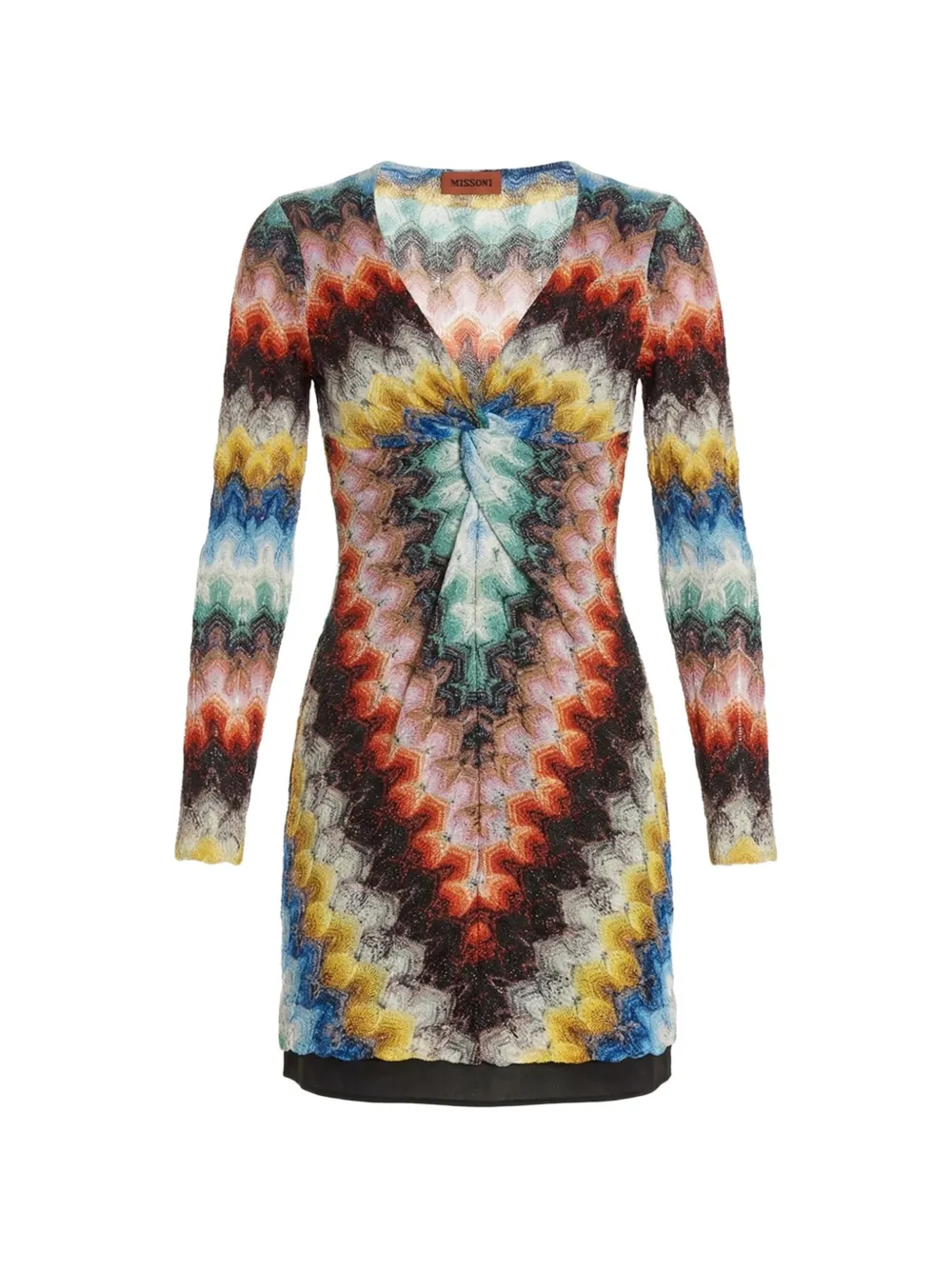 Missoni Mini-jurk met V-hals en patroon Zwart