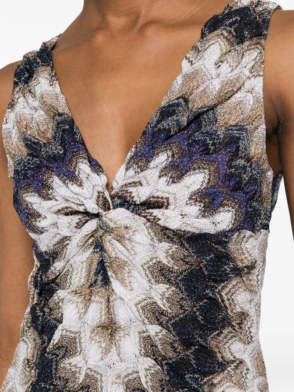 Missoni Top met gedraaid detail en chevron-patroon Blauw