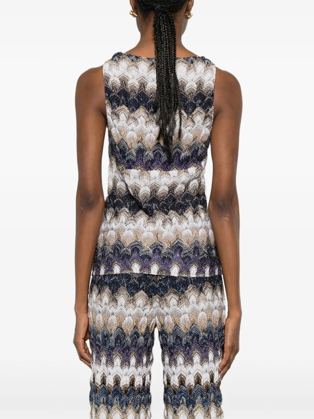 Missoni Top met gedraaid detail en chevron-patroon Blauw